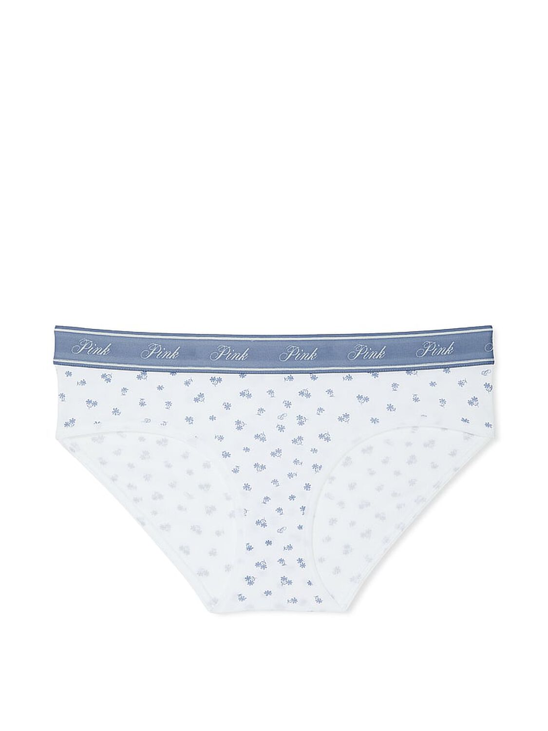 vs Pink Logo Cotton Hiphugger Panty White Blue Floral Print 3 of 3 