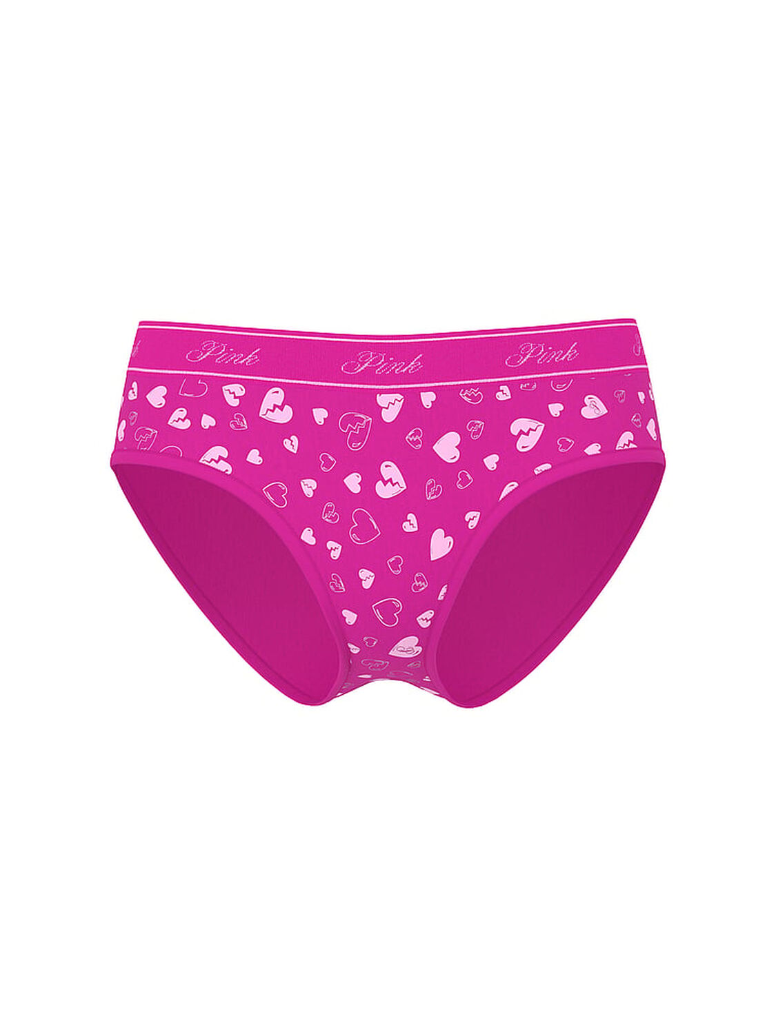 vs Pink Logo Cotton Hiphugger Panty Pink Fire Broken Hearts 3 of 3 