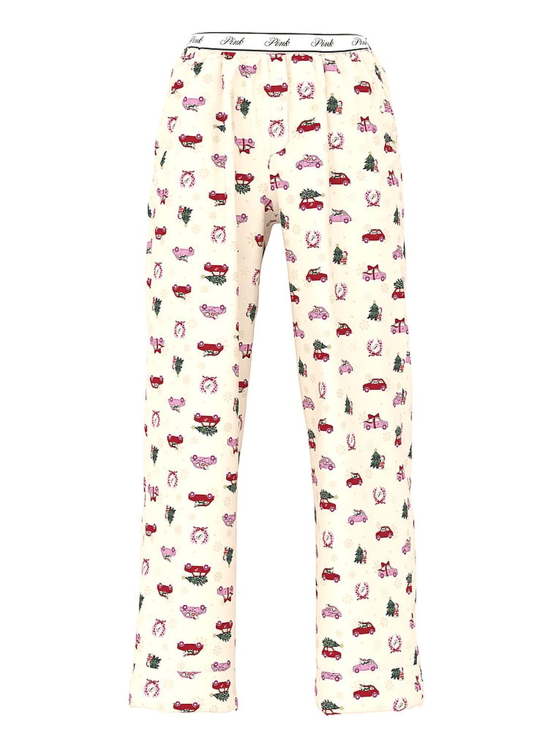 vs Pink Flannel Sleep Pants Winter White Christmas Cars 3 of 3 