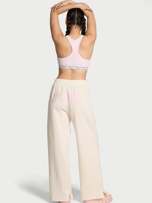Ivy Fleece Wide-Leg Split-Hem Sweatpants