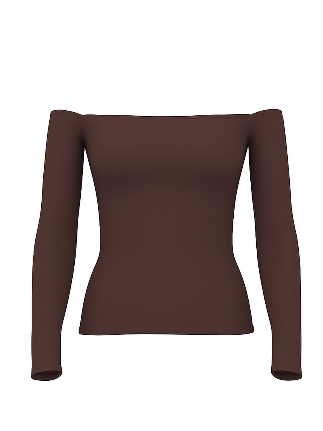 vs Pink Base Stretch Off-The-Shoulder Long-Sleeve Top Ganache 3 of 3 