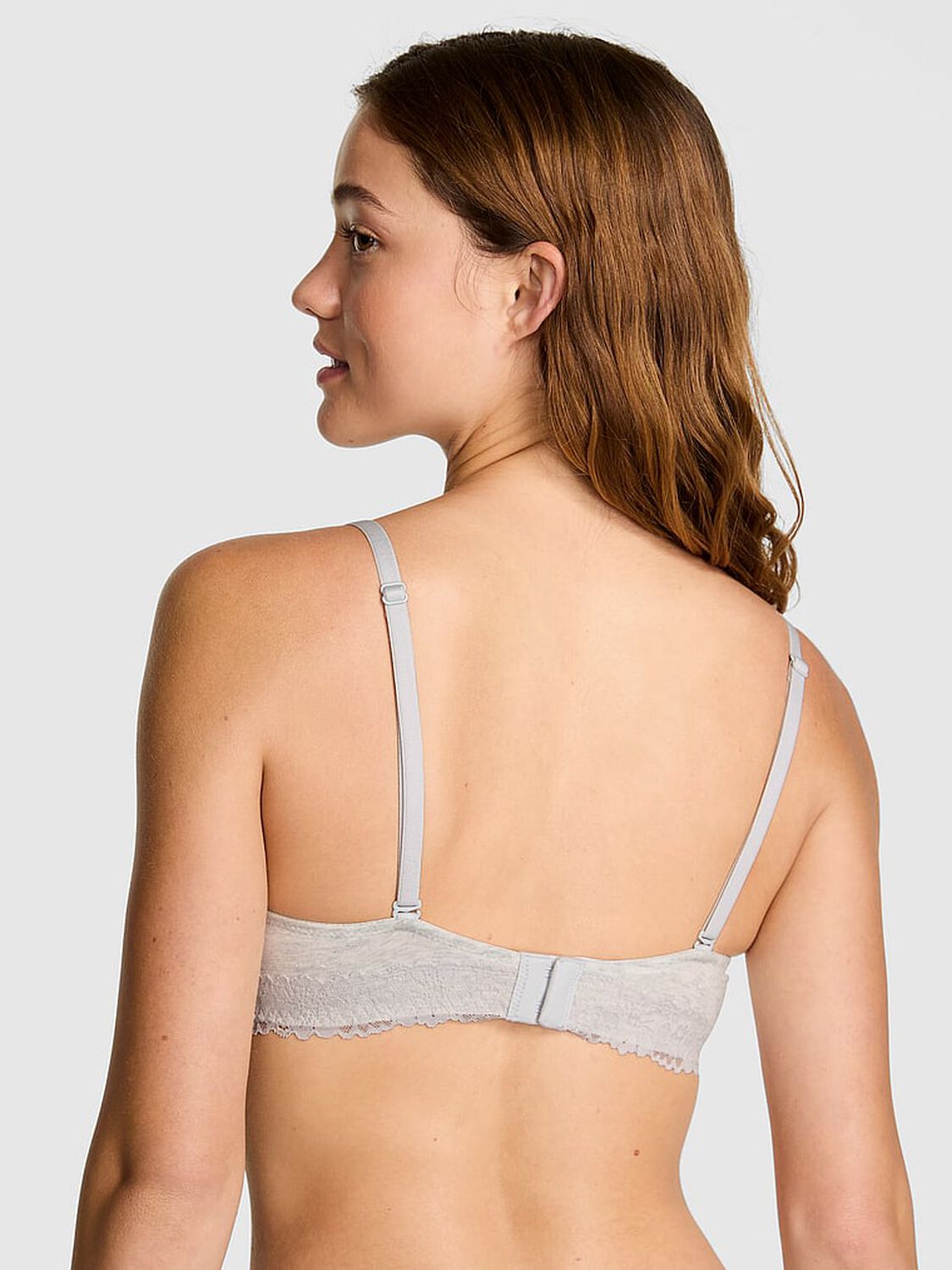 vs Pink Wear Everywhere Wear Everywhere Lightly Lined Full Coverage T-Shirt Bra Vs Snow Heather Silver 2 of 3 