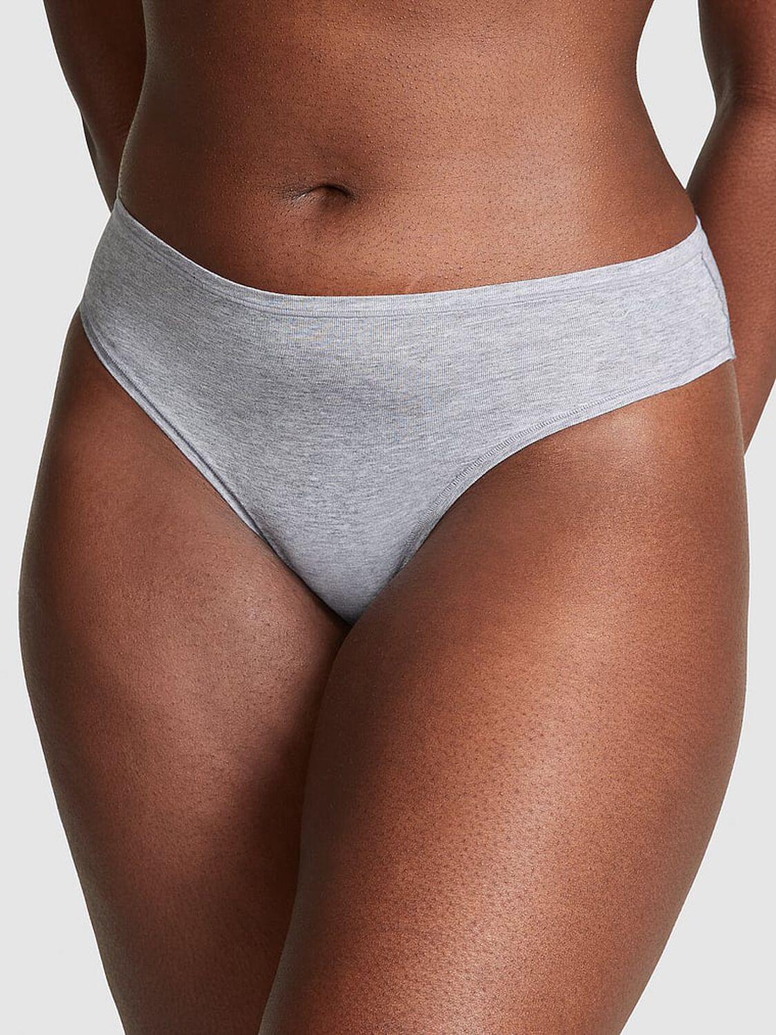 vs Pink Cotton Cheeky Panty Medium Heather Grey 1 of 3 