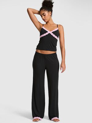 Modal Lace-Trim Cami & Pants Pajama Set