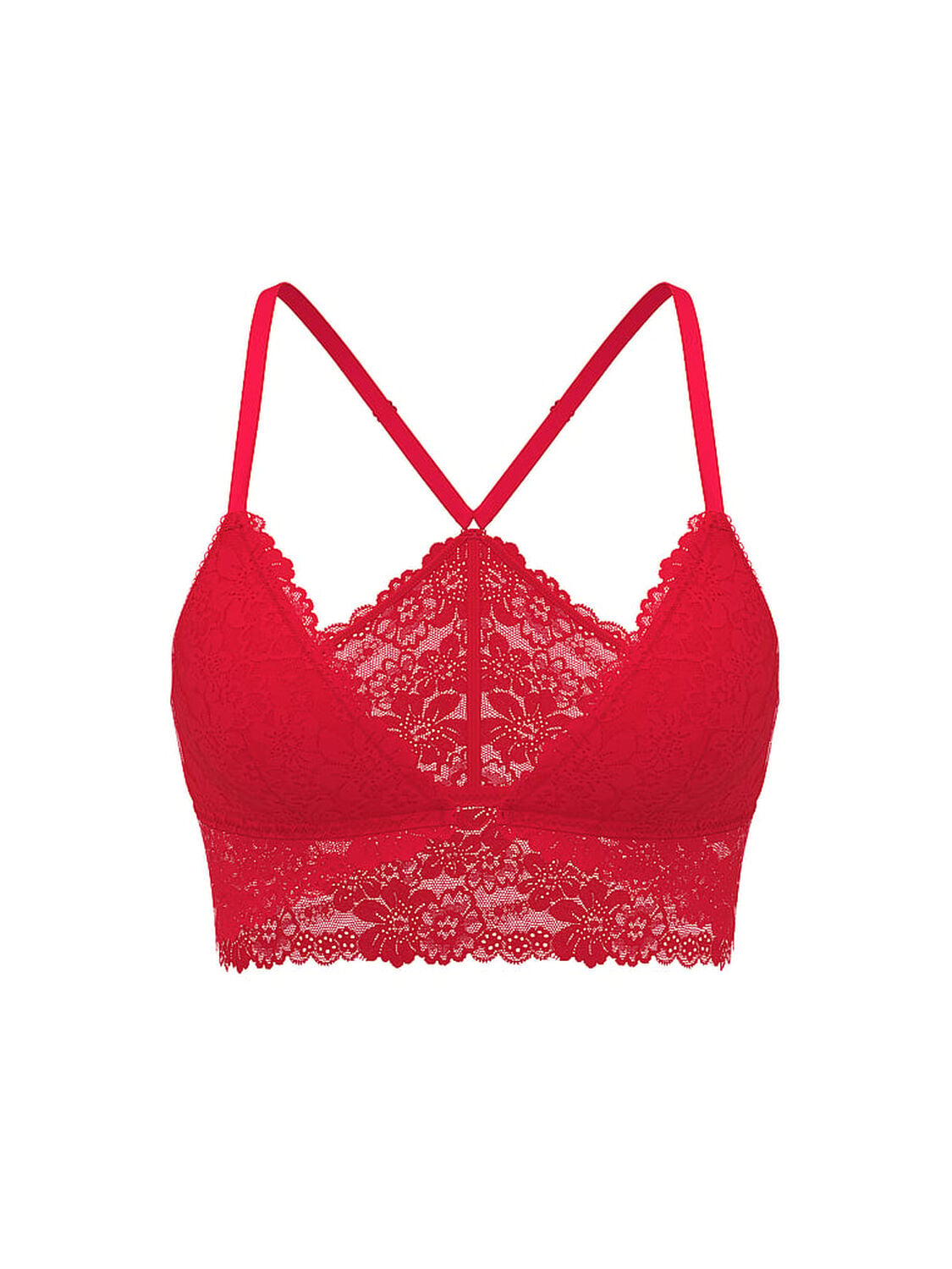 pink Pink Wink Wink Unlined High-Low Triangle Bralette Red Pepper 3 of 4 