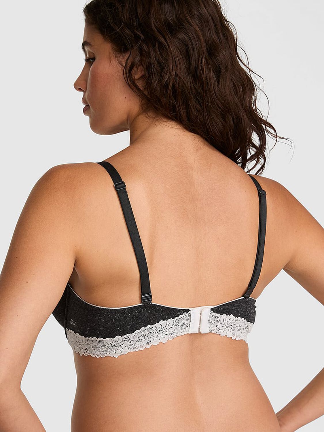 vs Pink Wear Everywhere&trade; Lightly Lined Full Coverage T-Shirt Bra Charcoal Heather Grey 2 of 3 