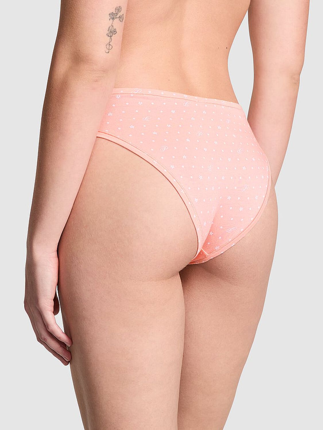 vs Pink Cotton Cheeky Panty Apricot Frost Heritage Print 2 of 4 