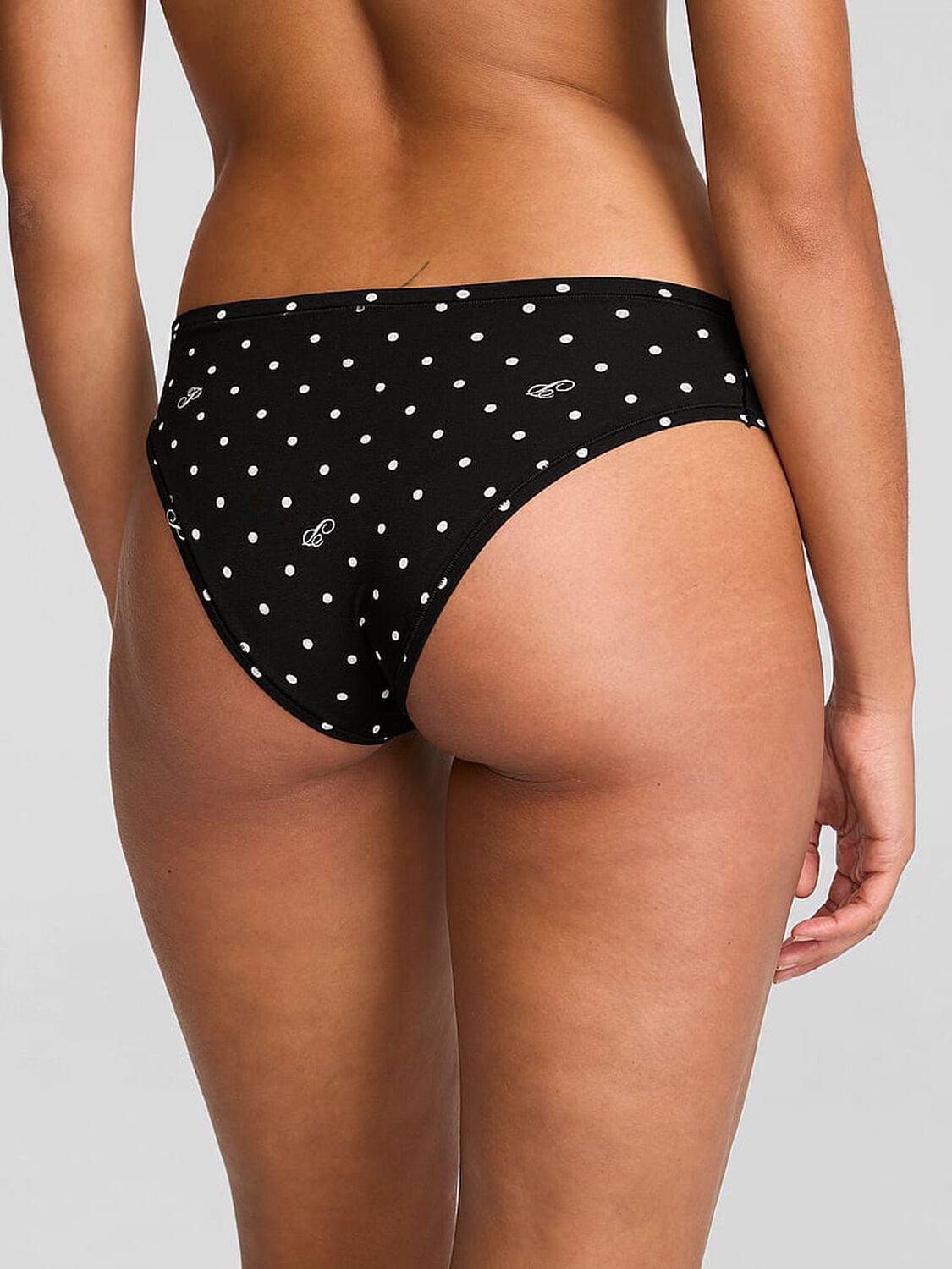 vs Pink Cotton Cheeky Panty Black Dot P Script Print 2 of 2 