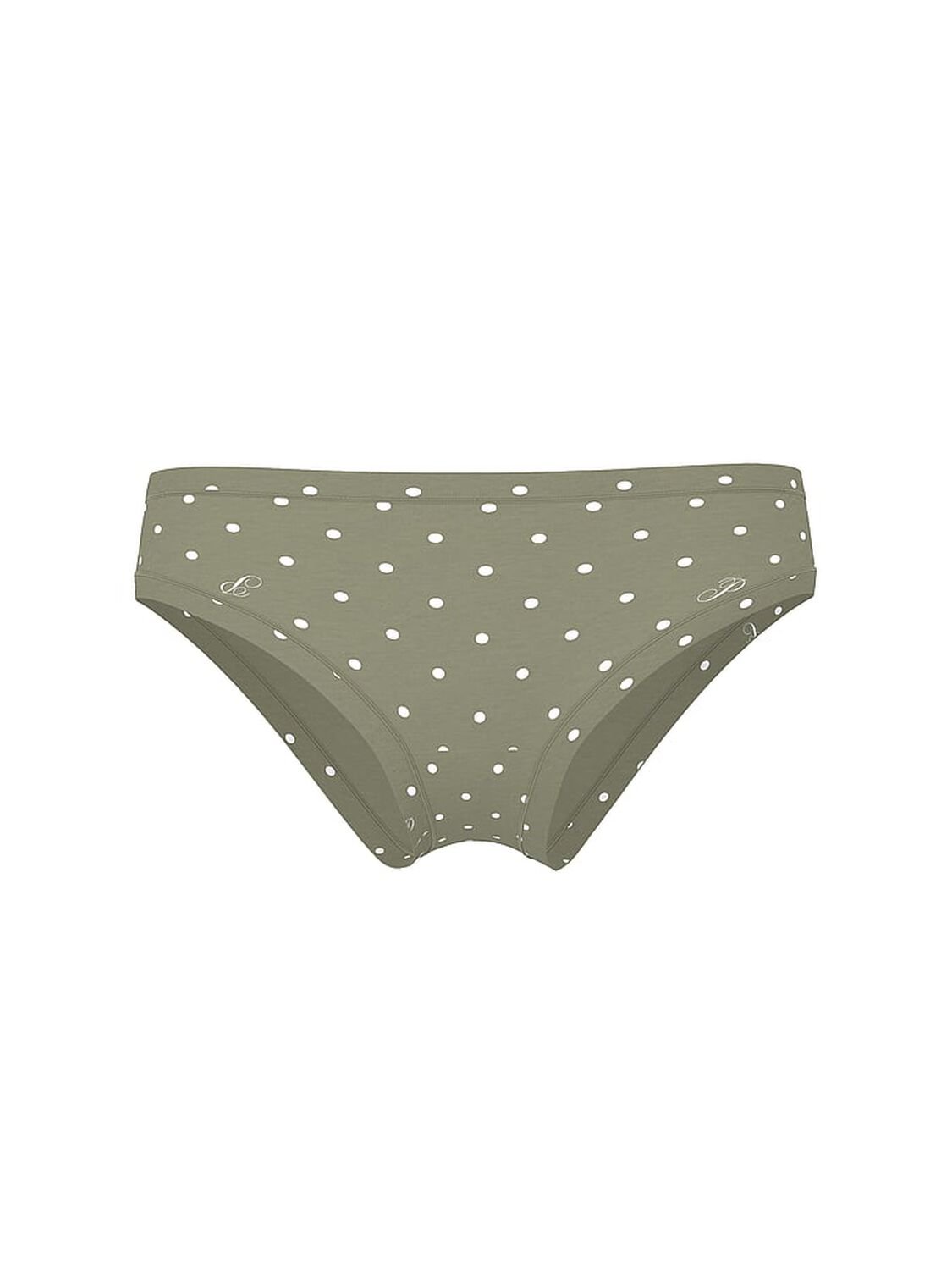 vs Pink Cotton Cheeky Panty Slate Green Dot "P" 3 of 3 