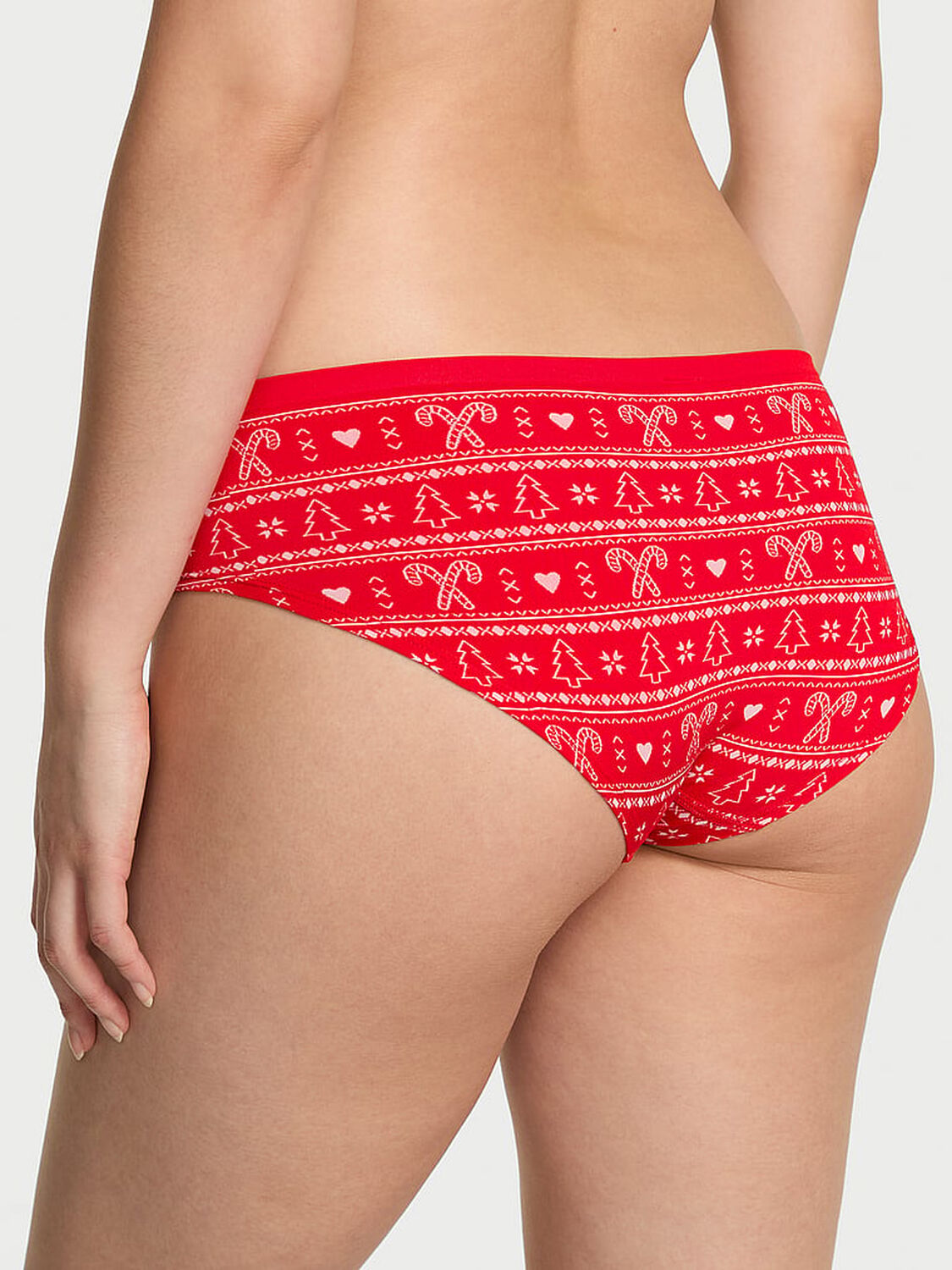 vs Pink Seamless Hiphugger Panty Bright Vermillion Hollydaze Print 2 of 3 