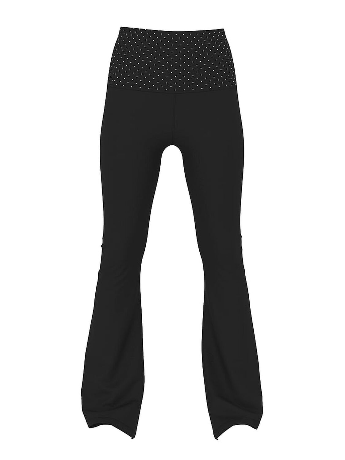 vs Pink All-Day Cotton Foldover Flare Leggings Pure Black Bling Game Day Capsule 3 of 3 