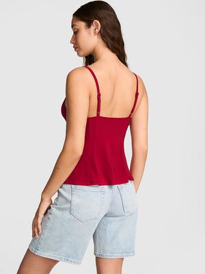Night-Out Stretchy Knit Corset Tank Top