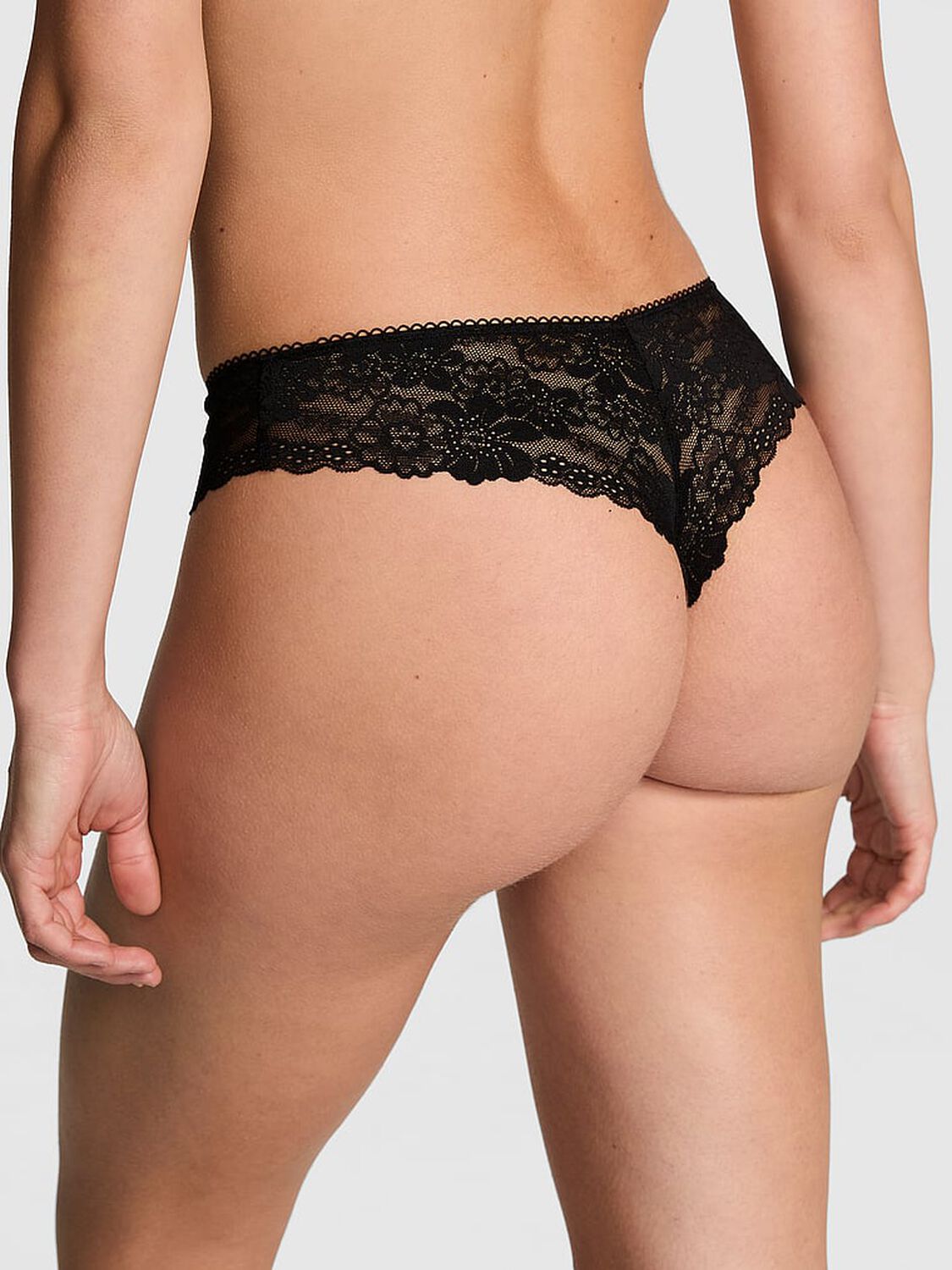vs Pink No-Show Thong Panty Black Cherry Heart Print 2 of 3 