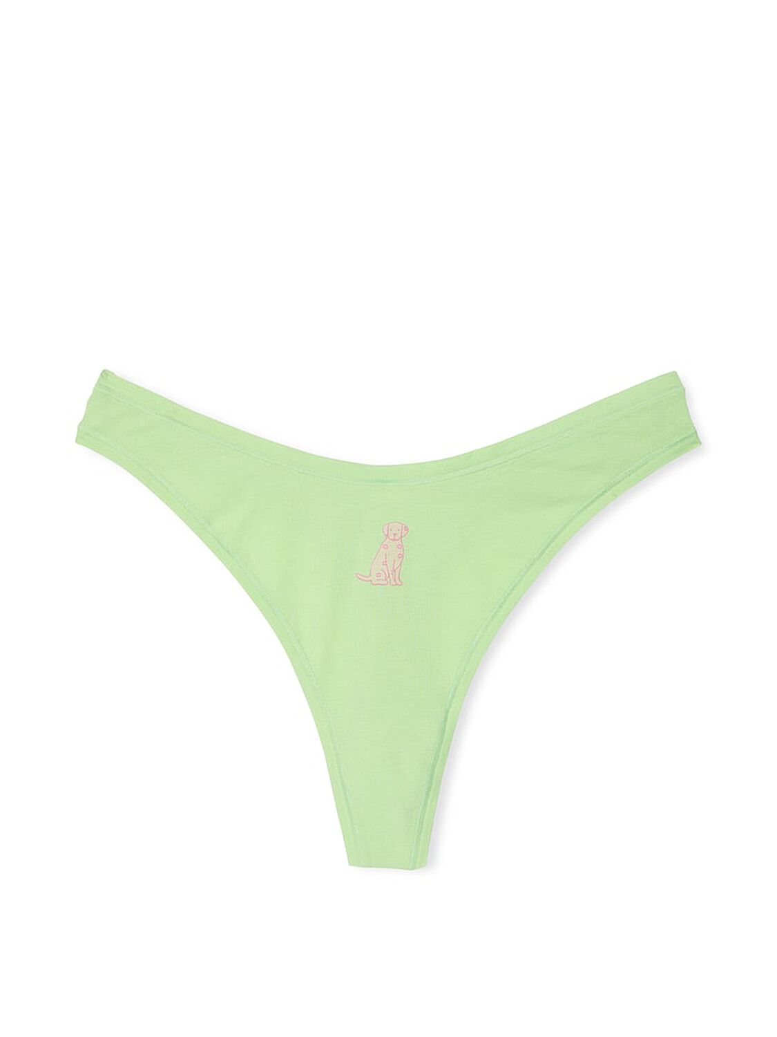 vs Pink Cotton High-Leg Thong Panty Pale Petal Dog Graphic 1 of 2 