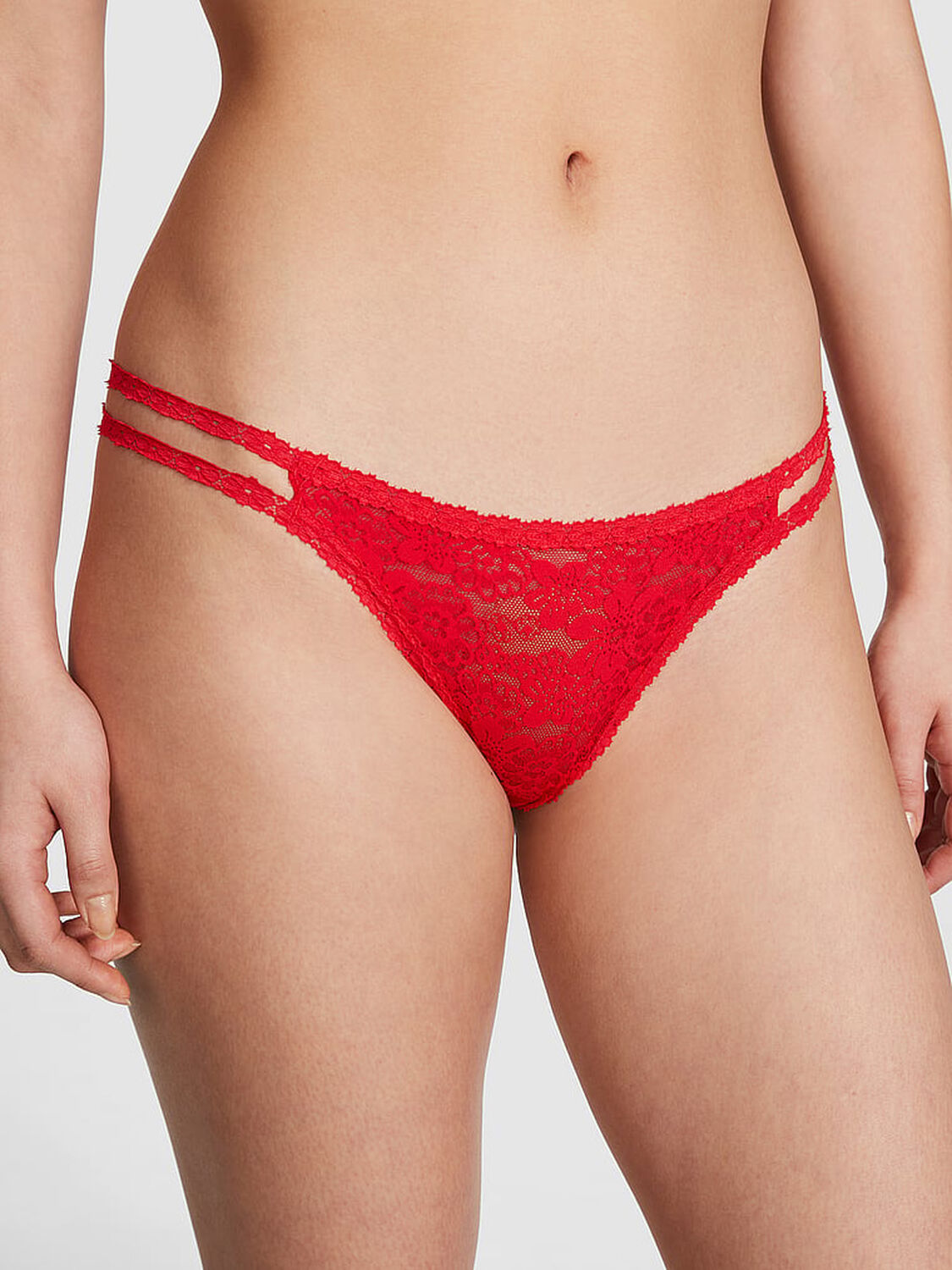vs Pink Wink Strappy Thong Panty Red Pepper 1 of 3 