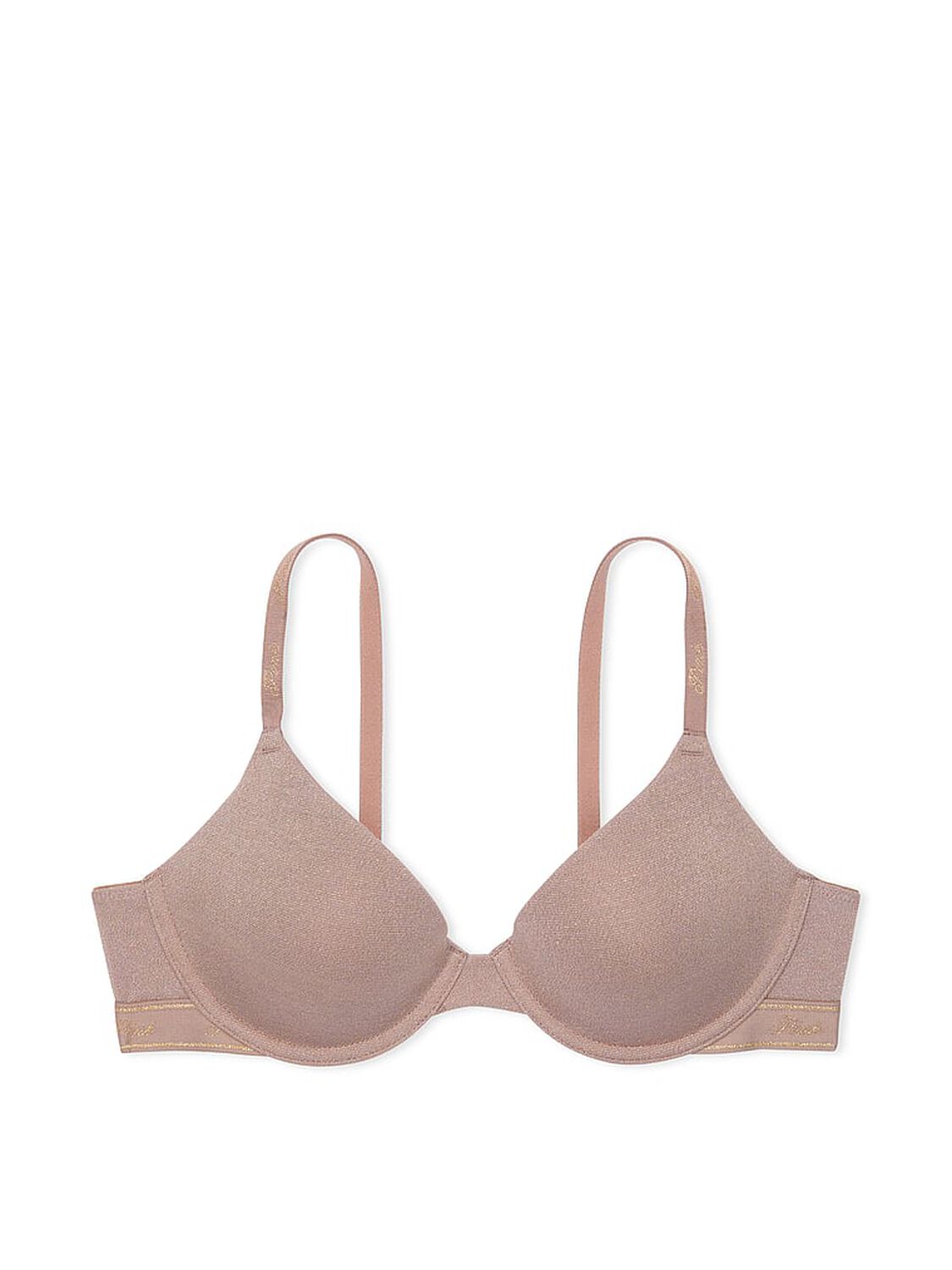 vs Pink Wear Everywhere Wear Everywhere Lightly Lined T-Shirt Bra Iced Coffee 3 of 4 