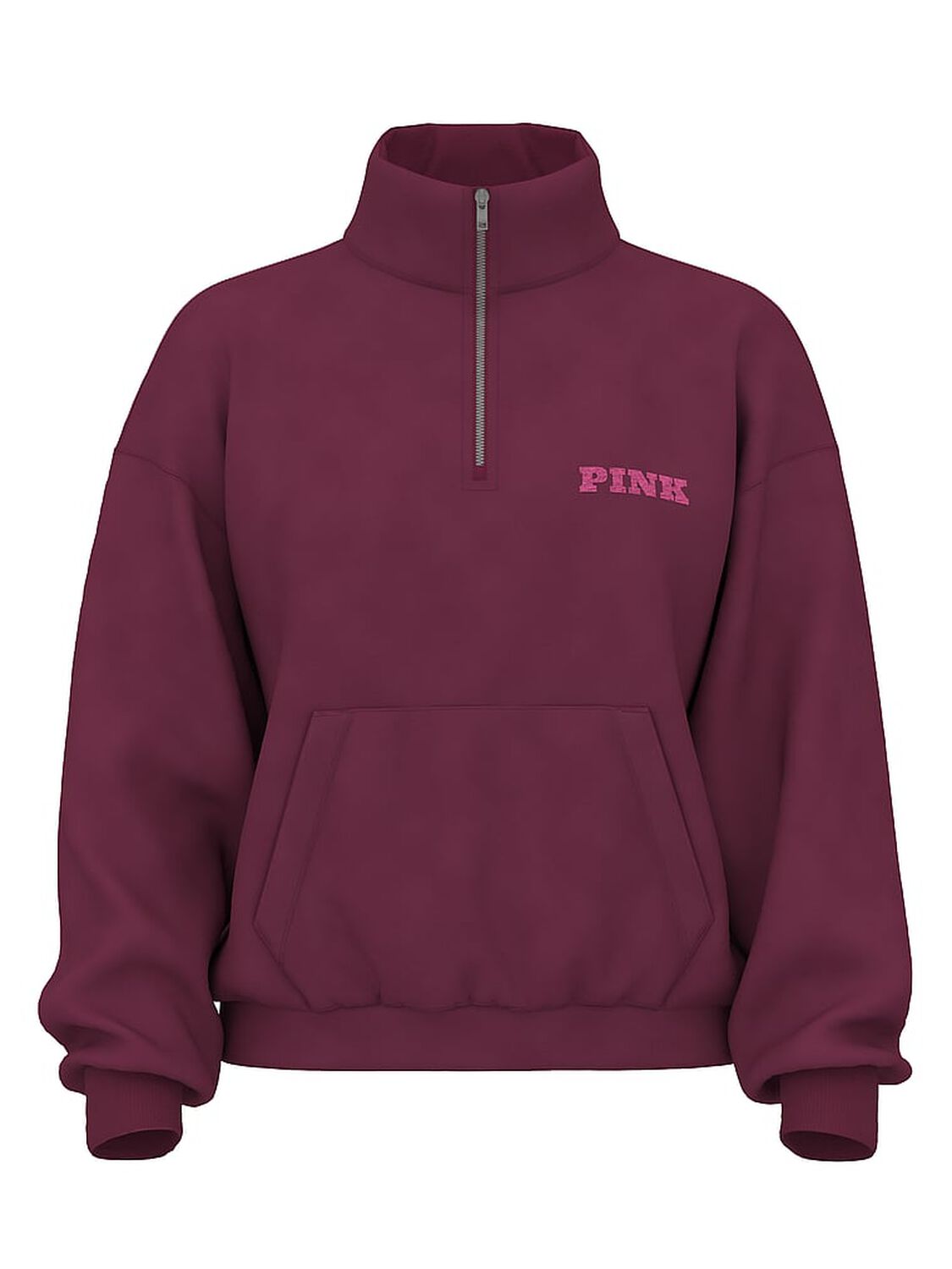 vs Pink Ivy Fleece Quarter-Zip Sweatshirt Wild Rose 3 of 3 