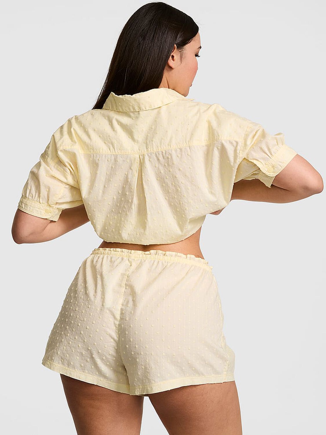 vs Pink Coastal Cutie Pajama Shorts Palest Yellow 2 of 3 