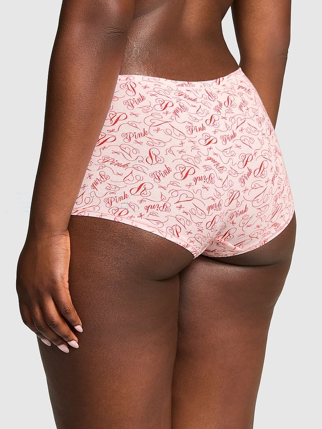 vs Pink Cotton Boyshort Panty Angel Pink Script 2 of 2 