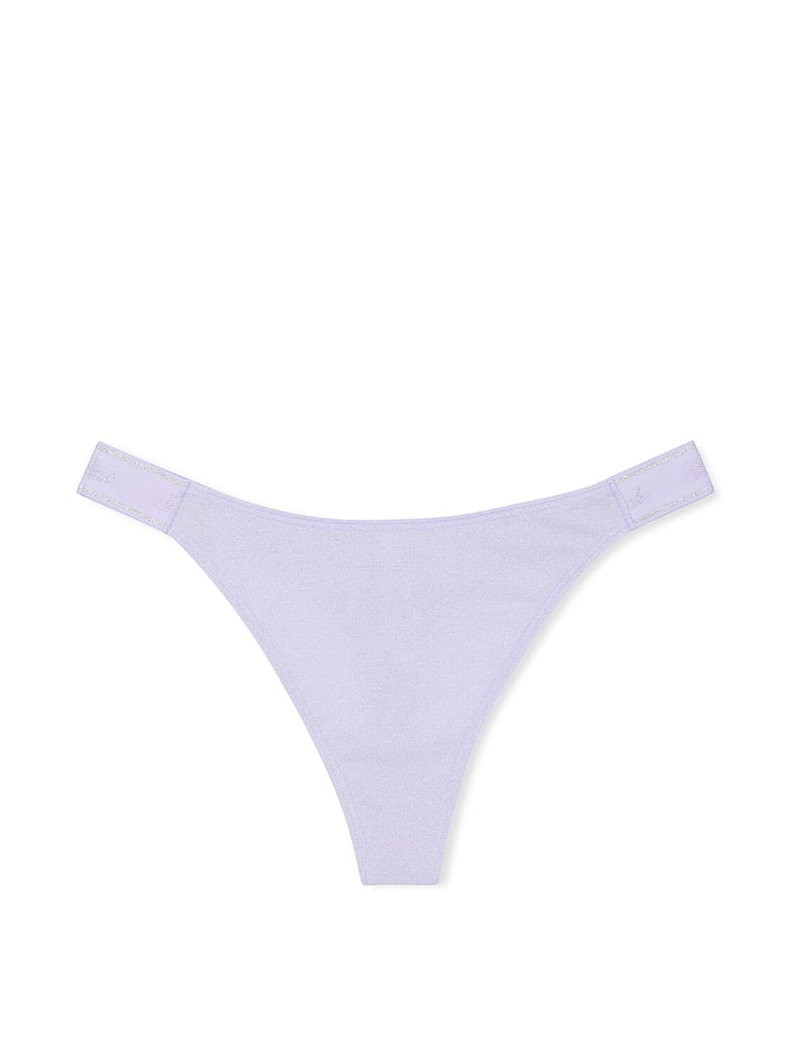 vs Pink Logo Cotton Shimmer High-Leg Thong Panty Purple Cloud Sparkle Knit 3 of 4 