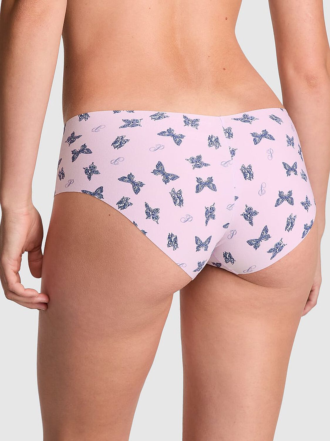 vs Pink No-Show Hiphugger Panty Purple Whisper Butterfly Print 2 of 3 
