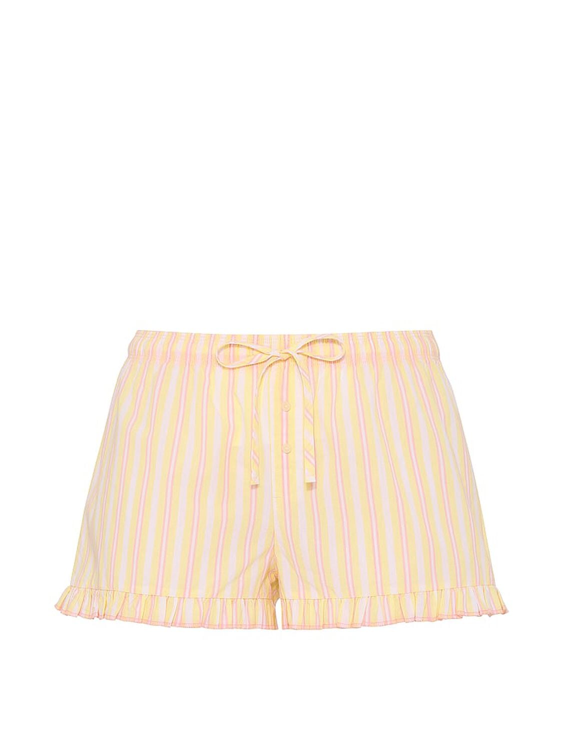 pink Pink Cotton Boxy Pajama Shorts Peach Stripes 3 of 3 