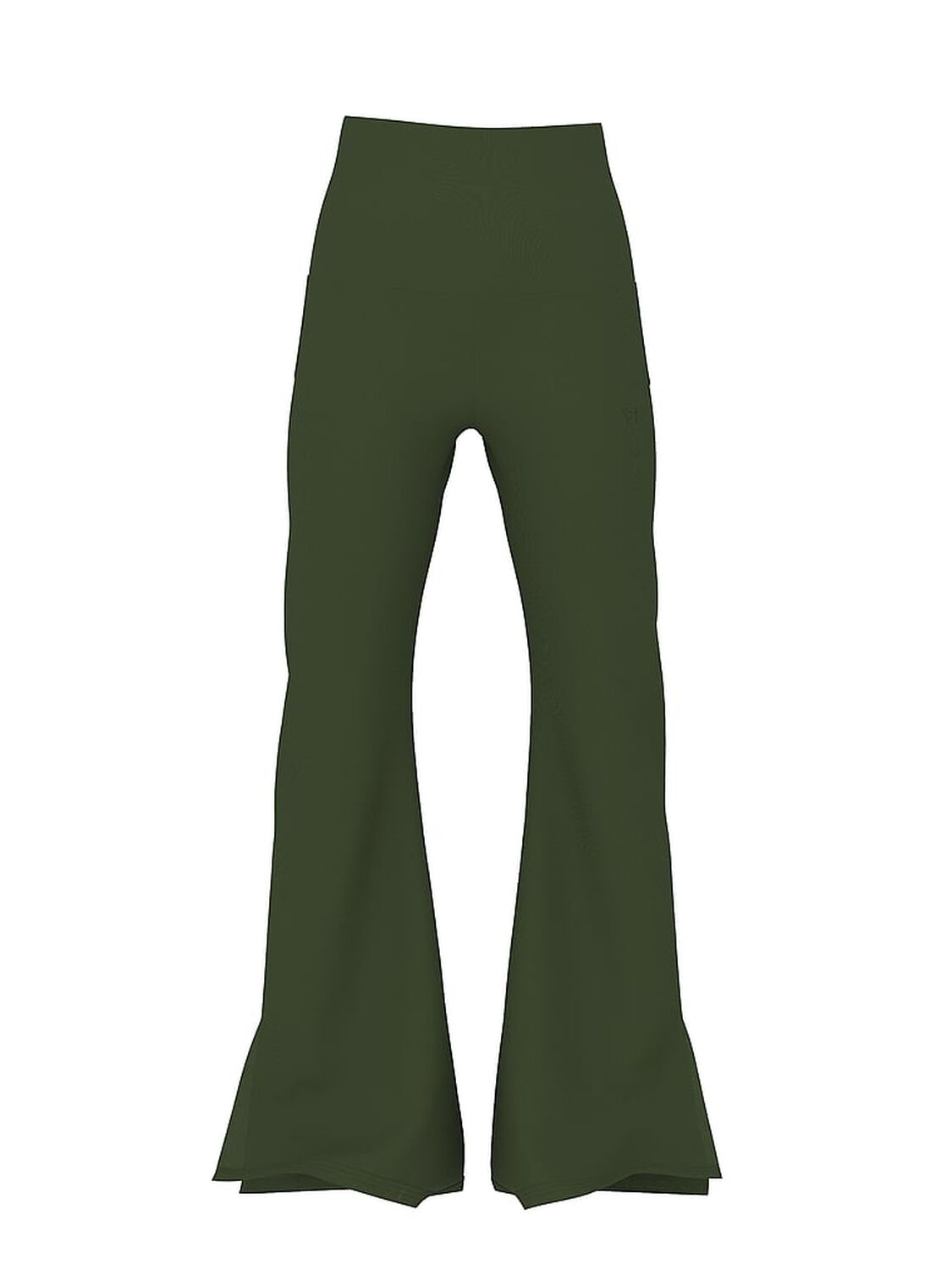 vs Pink Ivy Fleece Foldover Flare Sweatpants Wild Thyme 3 of 3 