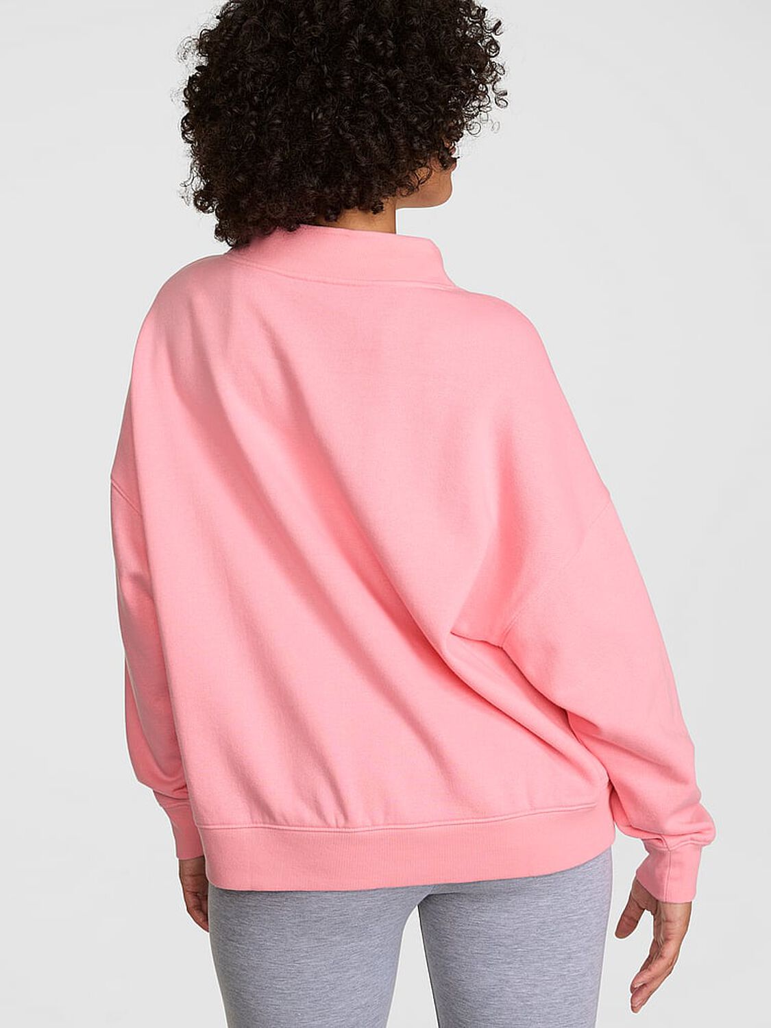 vs Pink Campus Fleece&trade; Oversized Mock-Neck Sweatshirt Pink Sky 2 of 3 