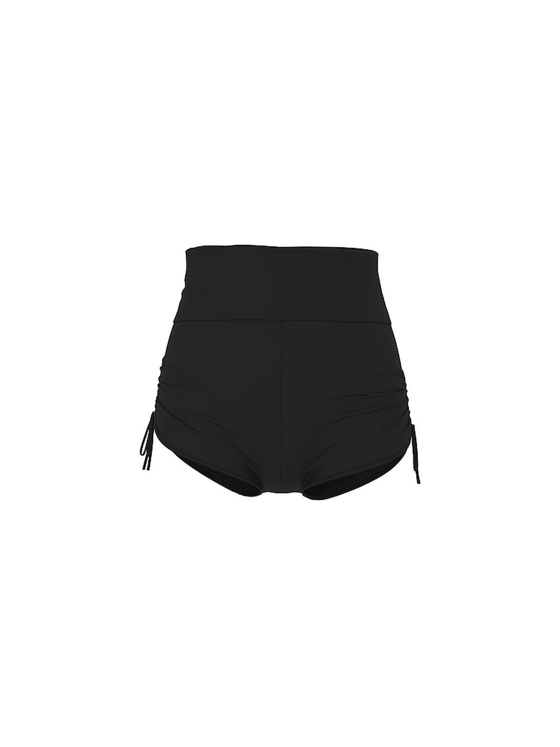 vs Pink Swim High-Waisted Foldover Bikini Shortie Bottom Black 3 of 3 