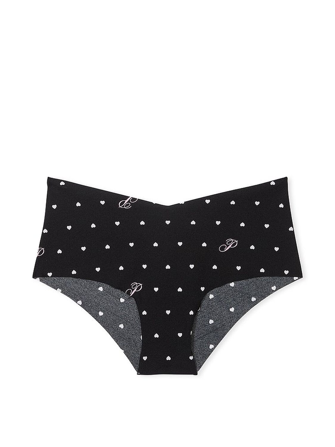 vs Pink No-Show Cheeky Panty Pure Black Heart Dot Print 3 of 3 