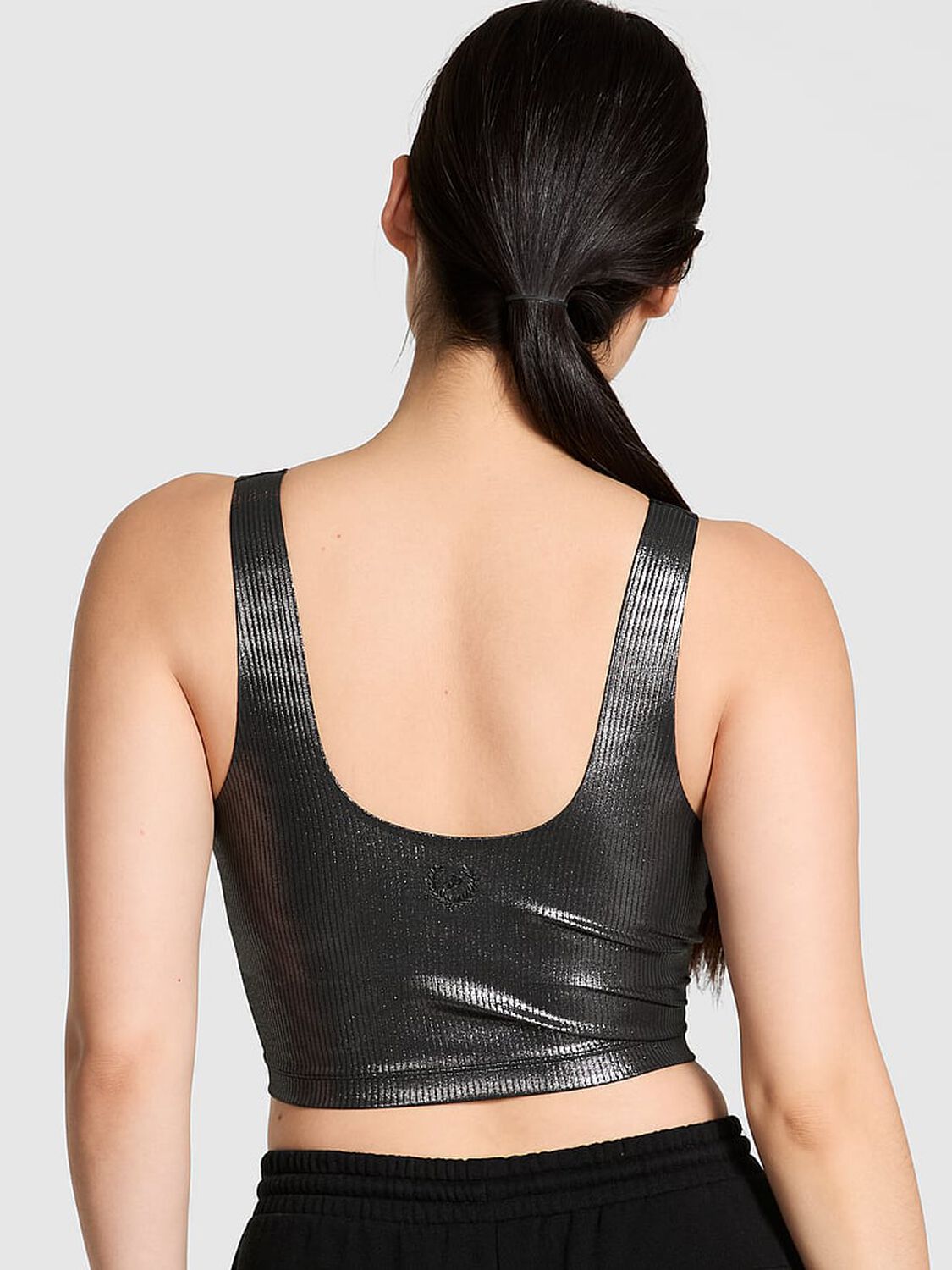 vs Pink Relay Bra Tank Pure Black Foil Rib 2 of 2 