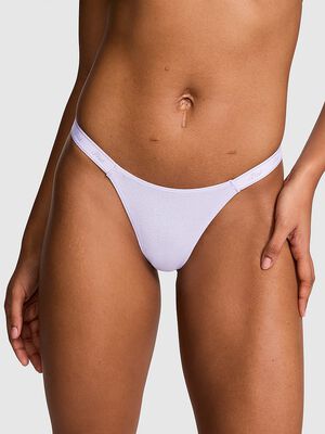 Logo Cotton Shimmer Micro Thong Panty