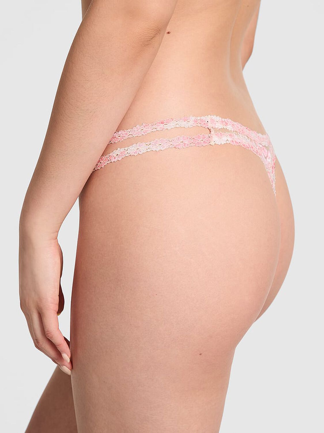 vs Pink Wink Strappy Thong Panty Petal Pink 1 of 3 