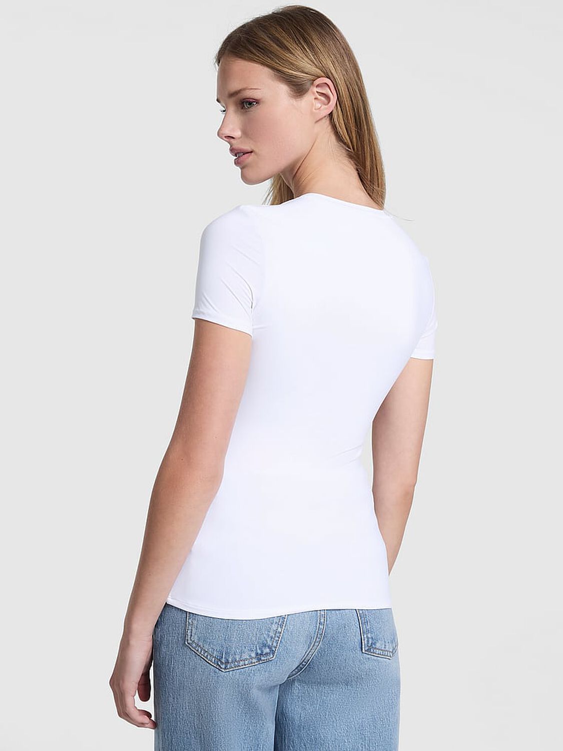 vs Pink Base Stretch Short-Sleeve Tee Vs White 2 of 2 