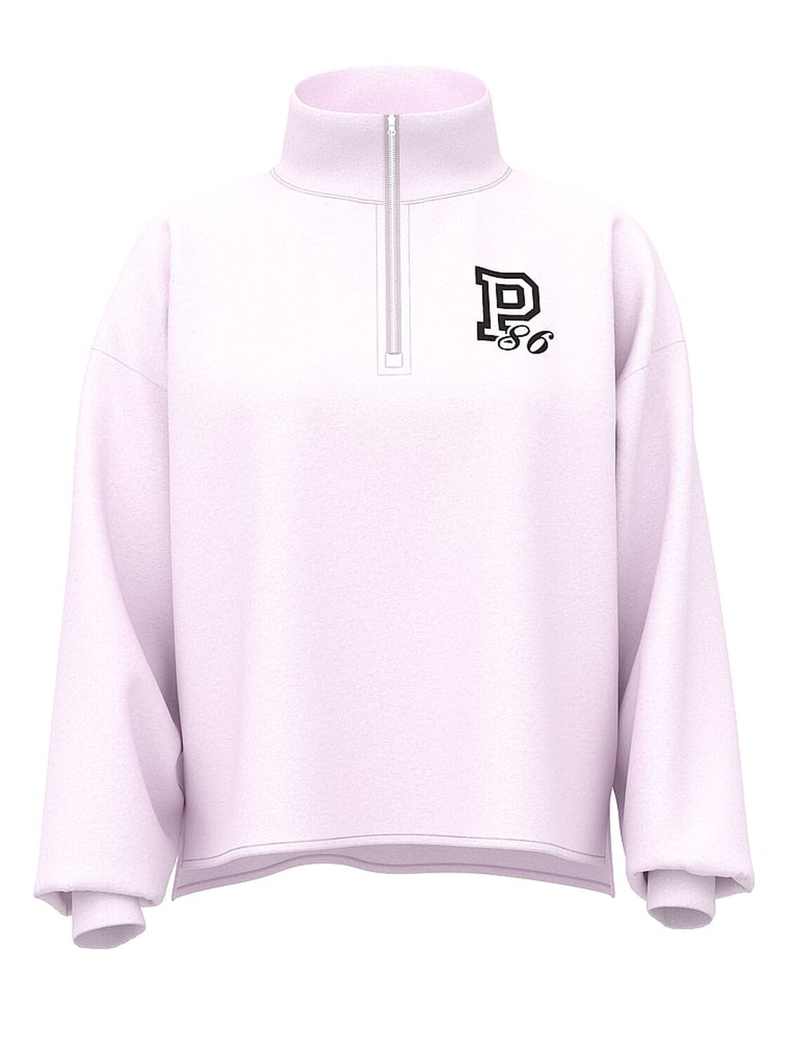 vs Pink Campus Fleece&trade; Quarter-Zip Straight-Cut Sweatshirt Pink Tulip Spring 3 of 3 