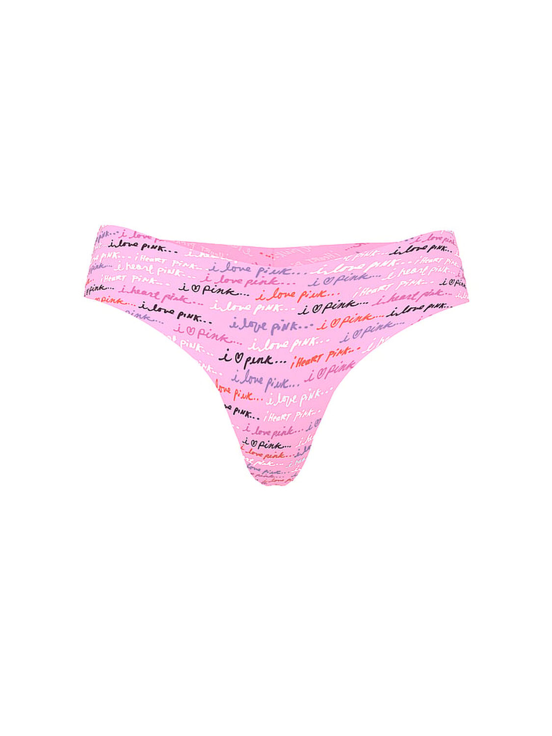 vs Pink No-Show Thong Panty Pink Lollipop Script Print 3 of 3 