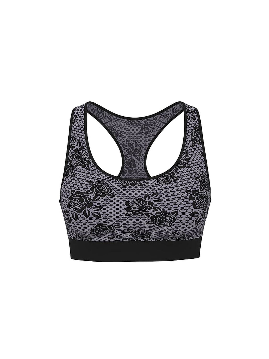 pink Pink Seamless Reversible Sports Bra Pure Black Rose Print 3 of 3 