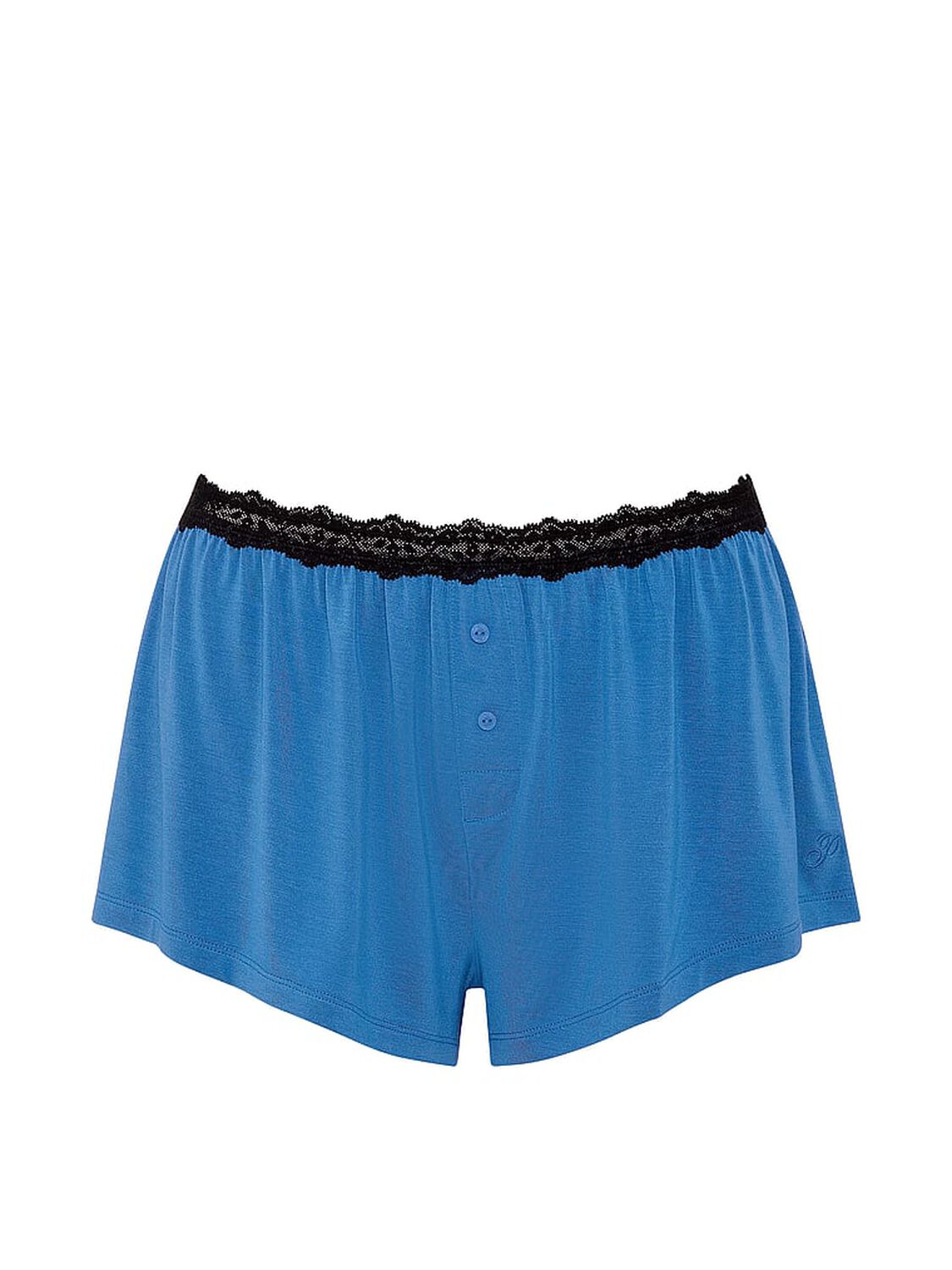 vs Pink Modal Lace-Trim Micro Shorts Varsity Blue 3 of 4 