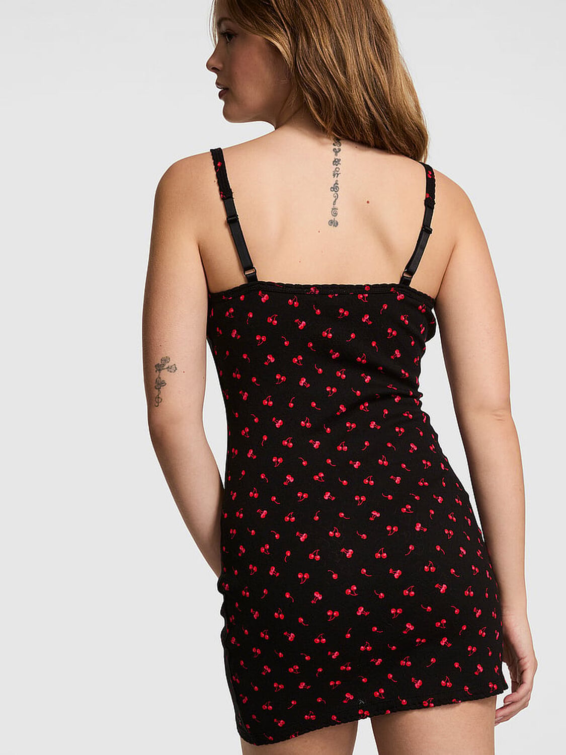 vs Pink Pointelle Slip Dress Black Cherries 2 of 4 