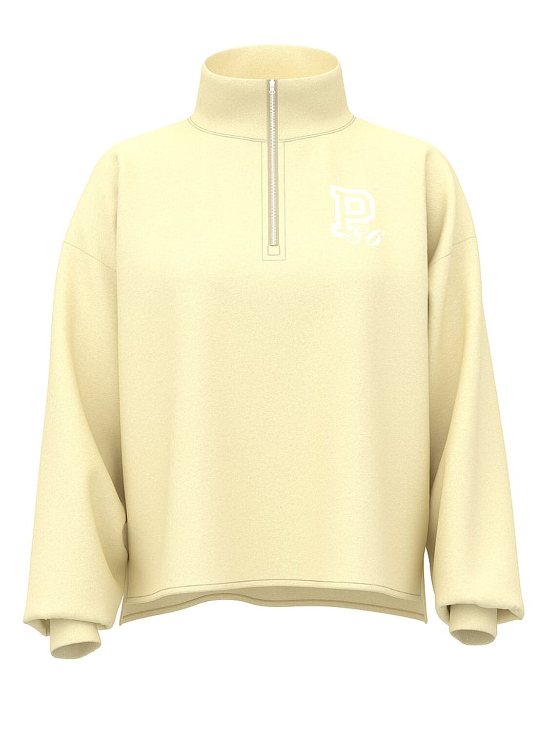 vs Pink Campus Fleece&trade; Quarter-Zip Straight-Cut Sweatshirt Palest Yellow 3 of 3 
