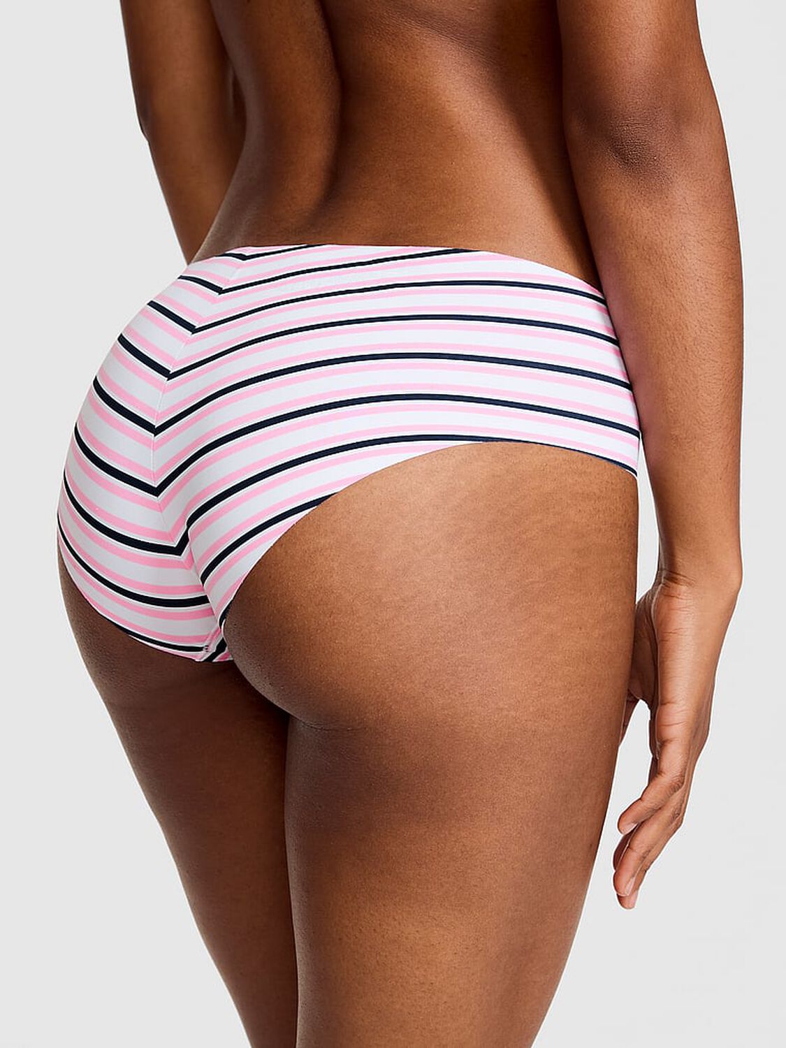 vs Pink No-Show Hiphugger Panty Pink Lollipop And Navy Stripe 2 of 3 