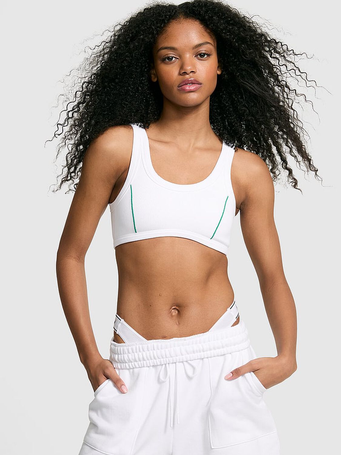 vs Pink The Wave Soft Seamless Contour Sports Bra Vs White 1 of 3 