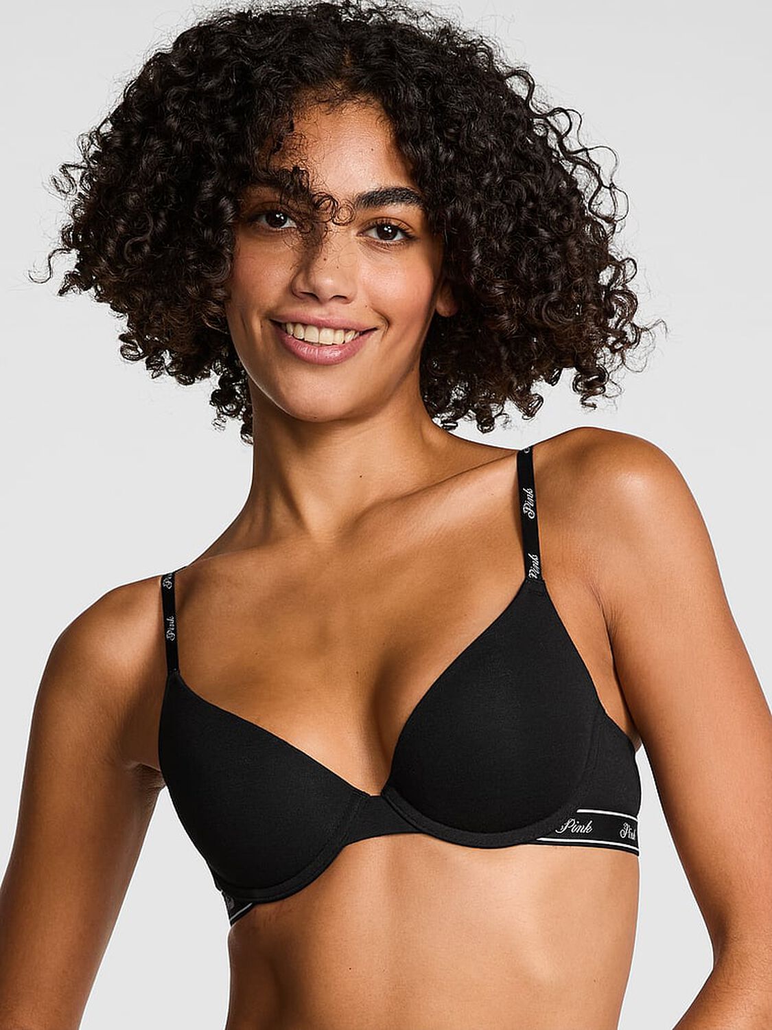vs Pink Wear Everywhere Wear Everywhere Push-Up Bra Black 1 of 3 