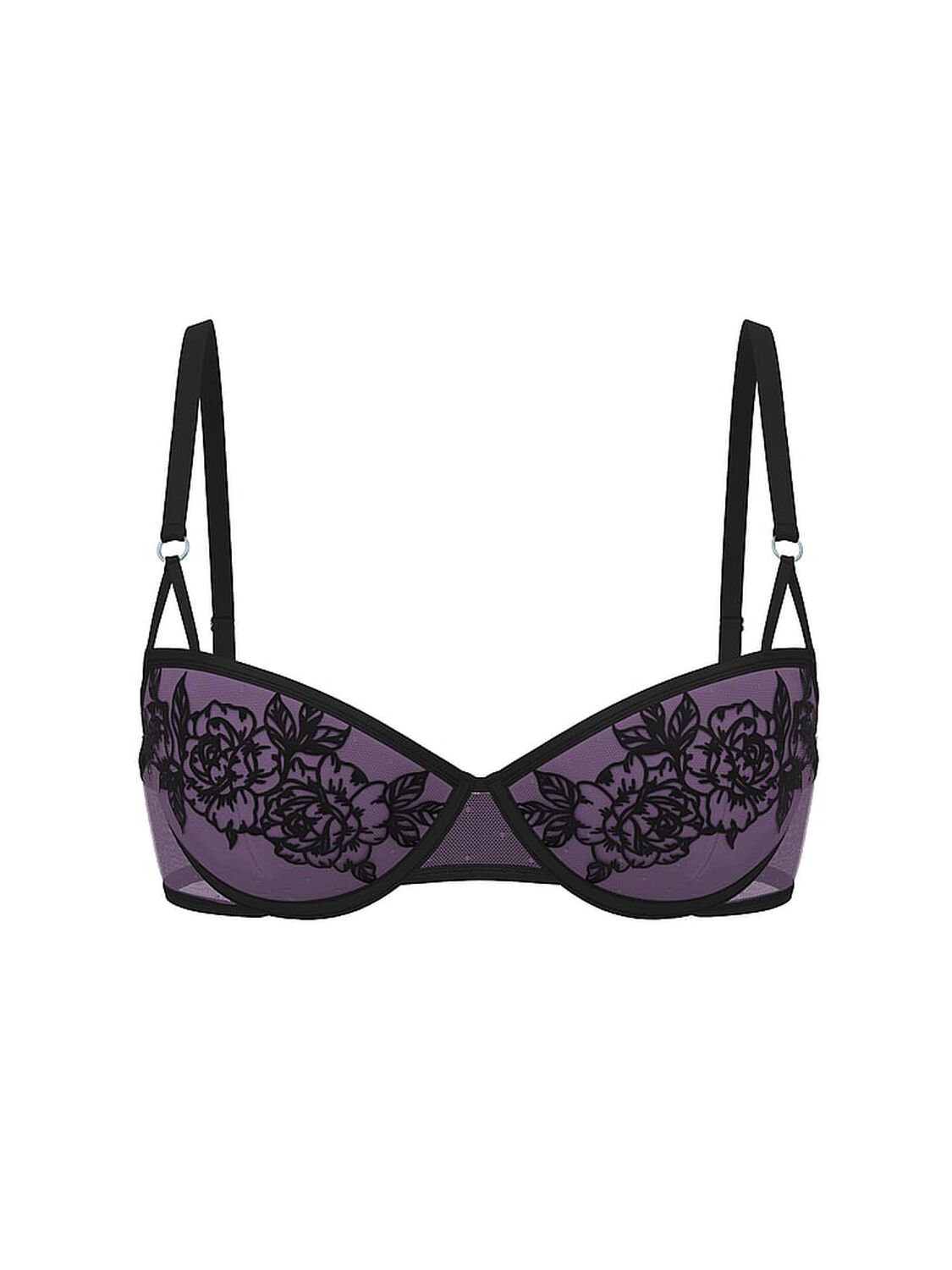 vs Pink Wink Wink Push-Up Balconette Bra Frozen Plumblack 3 of 3 