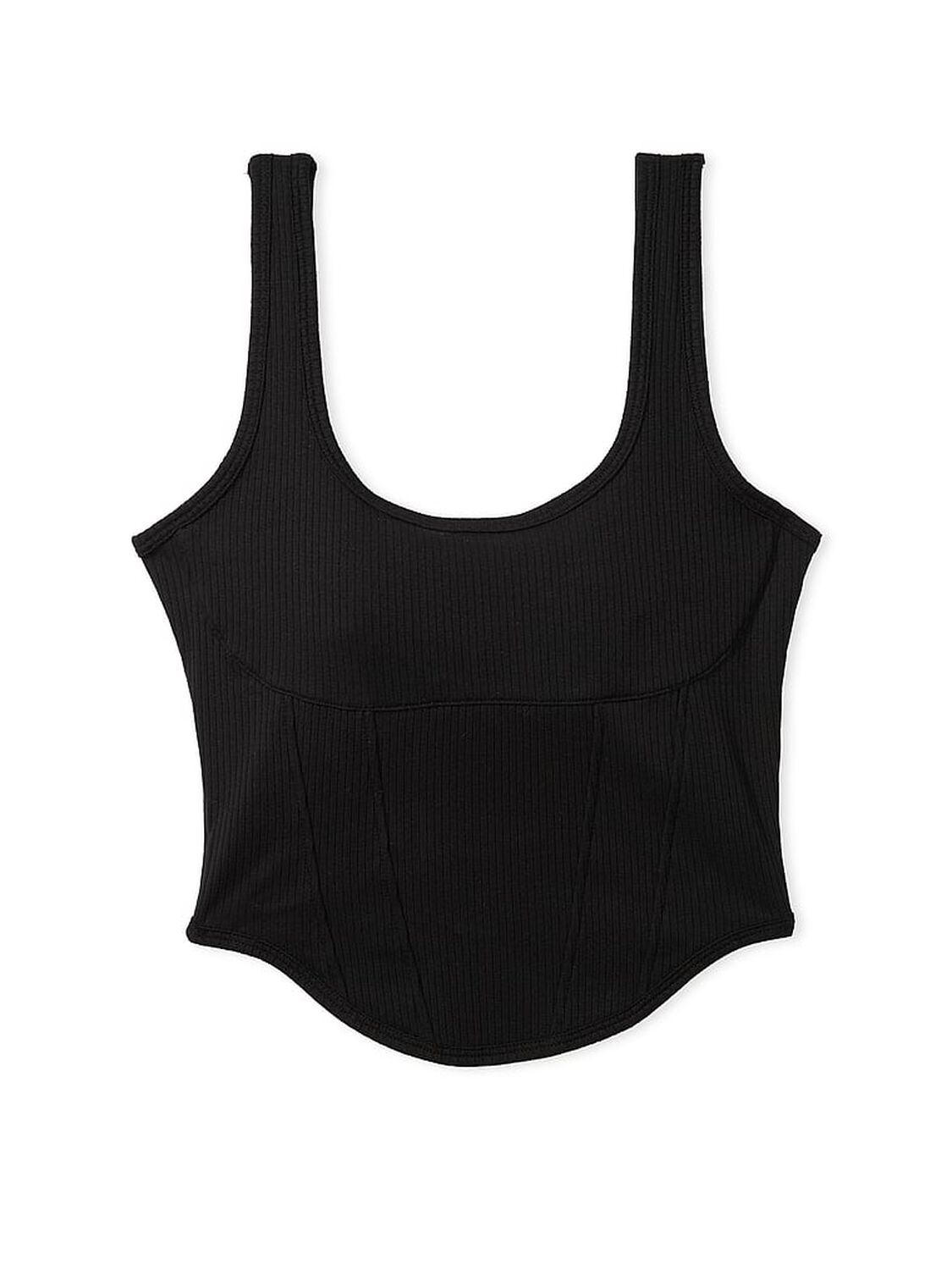 vs Pink Bralettes & Bra Tops The Cinched Corset Top Pure Black 3 of 5 