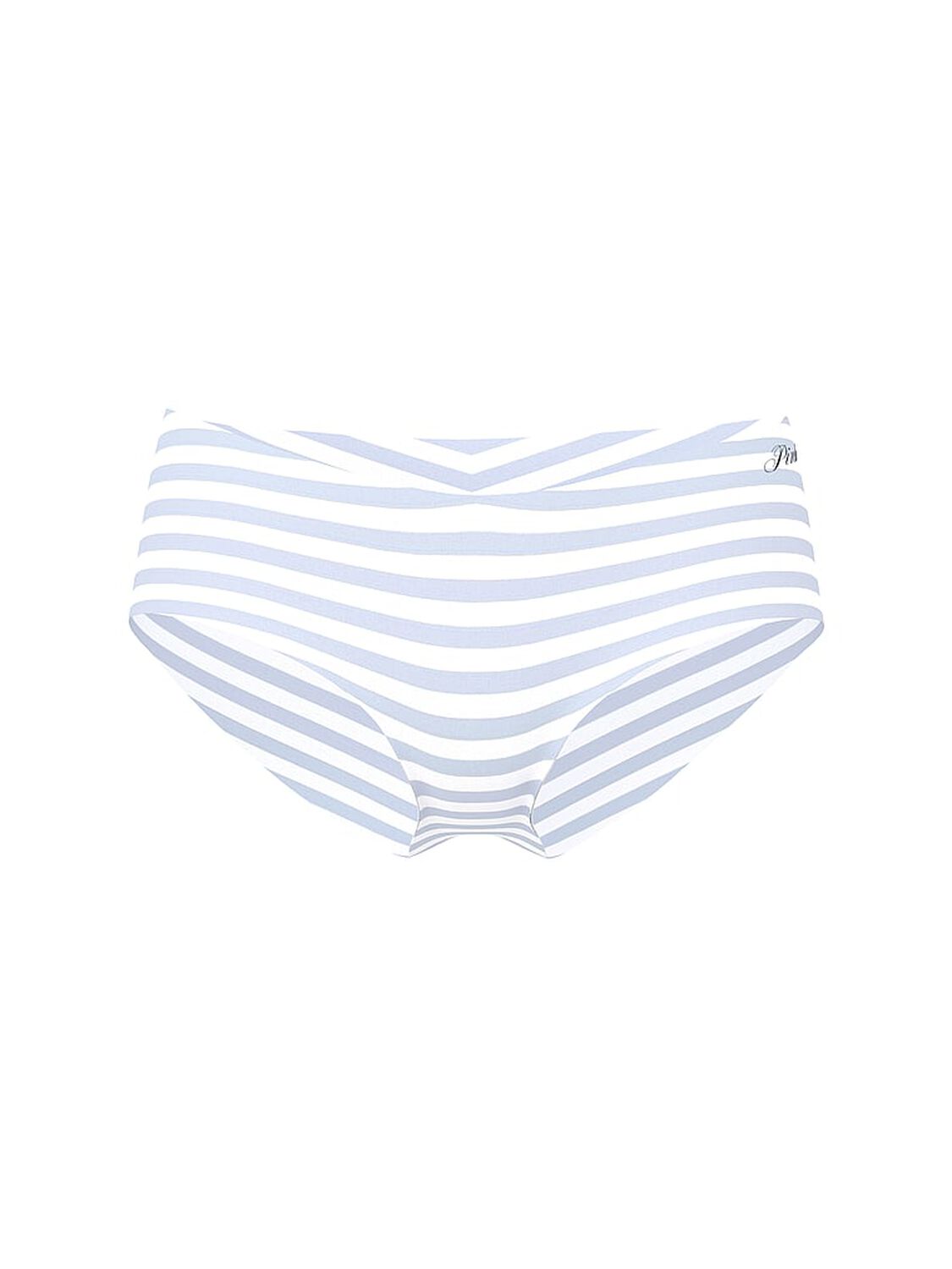 vs Pink No-Show Hiphugger Panty Hydrangea Blue Stripe Print W/ Graphic 1 of 2 