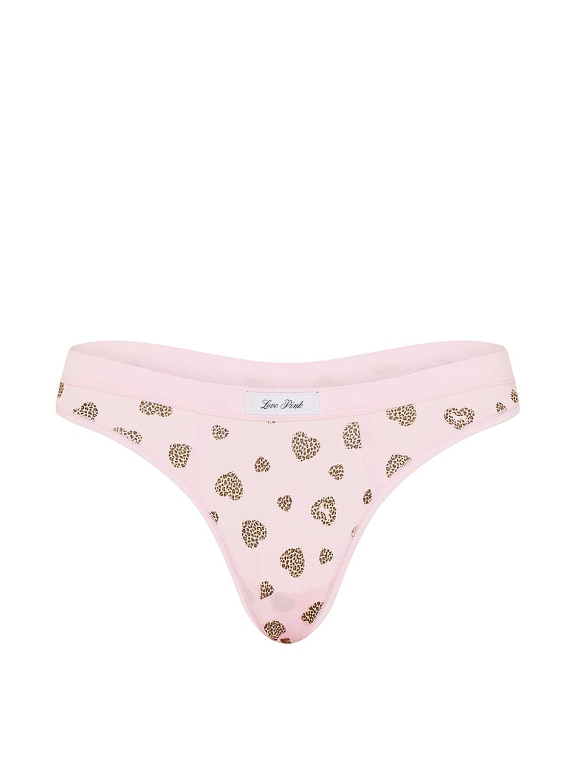 vs Pink Cotton Thong Panty Pink Tulip Leo Heart Print 3 of 3 