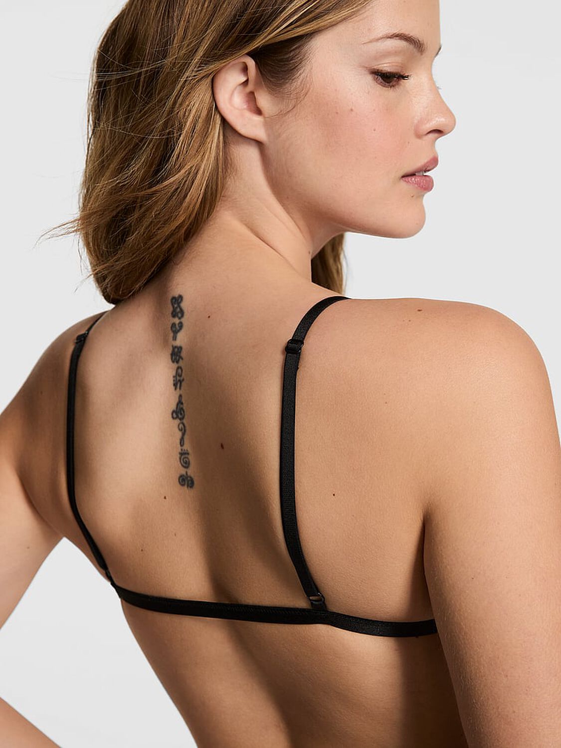 vs Pink Wink Wink Unlined Triangle Bralette Black Mesh 2 of 4 