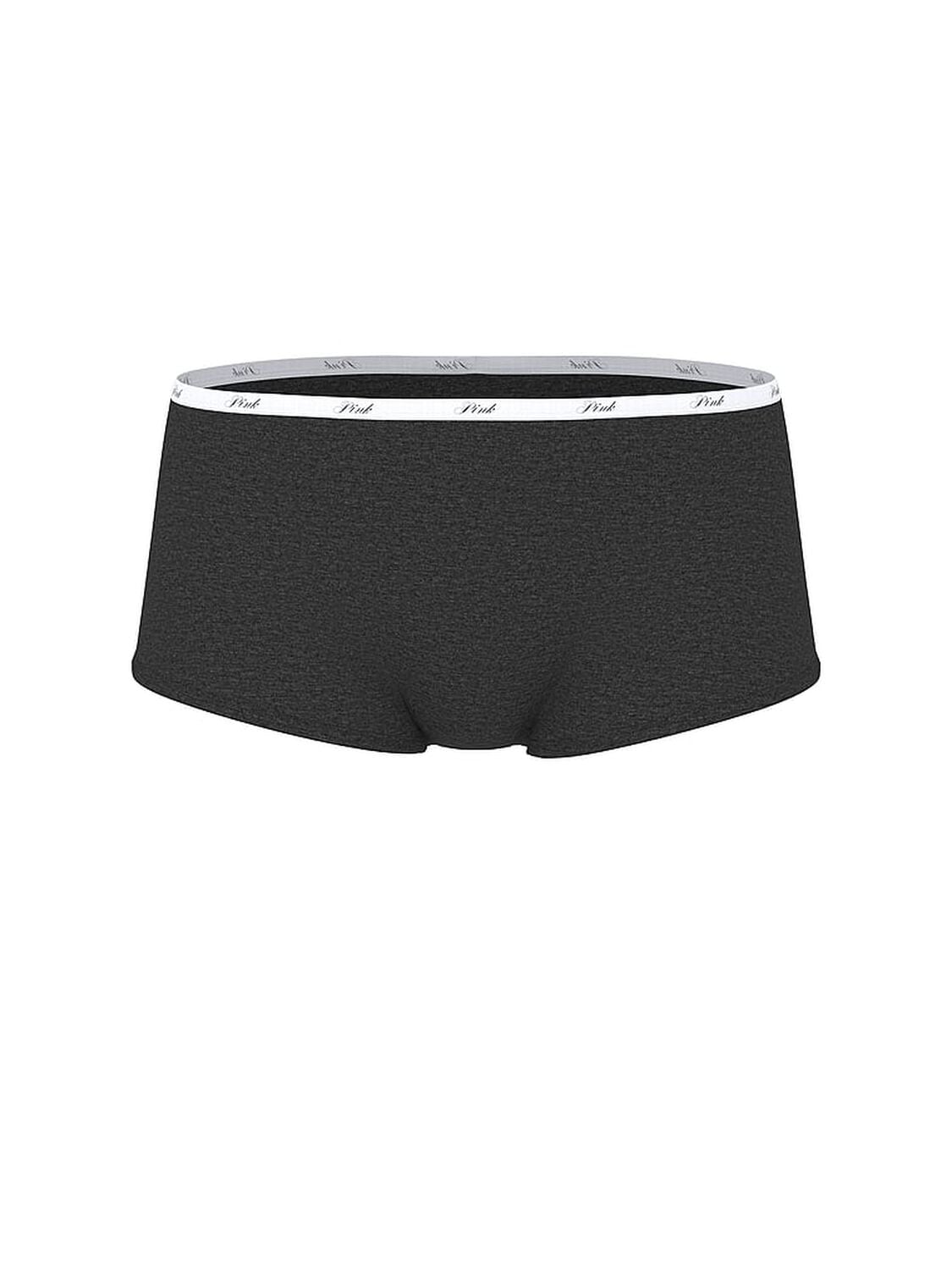 pink Pink Logo Cotton Boyshort Panty Charcoal Heather Grey 3 of 4 
