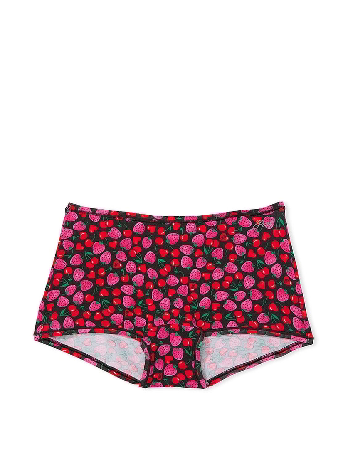 vs Pink Cotton Boyshort Panty Pure Black Cherry Strawberry Print 3 of 3 